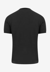 Giorgio Armani V-neck Solid T-shirt Black 8NST63SJP4Z_UC99