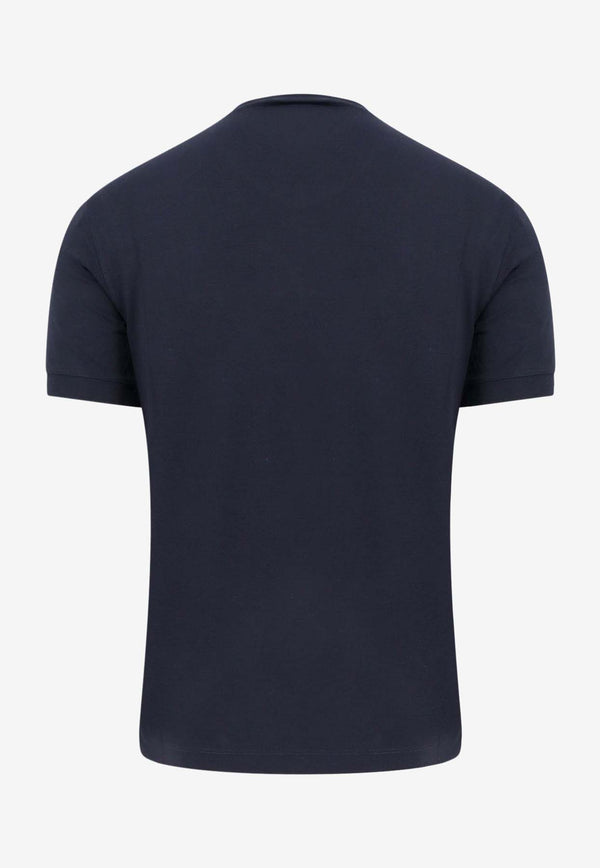 Giorgio Armani V-neck Solid T-shirt Blue 8NST63SJP4Z_UBSG