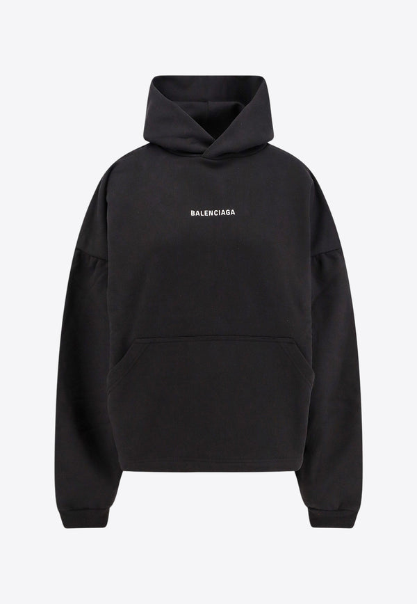 Balenciaga Logo-Printed Hooded Sweatshirt Black 818433TRVJ3_1070