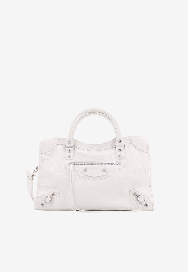 Balenciaga Medium Le City Leather Top Handle BagWhite 8230582AA9S_9104