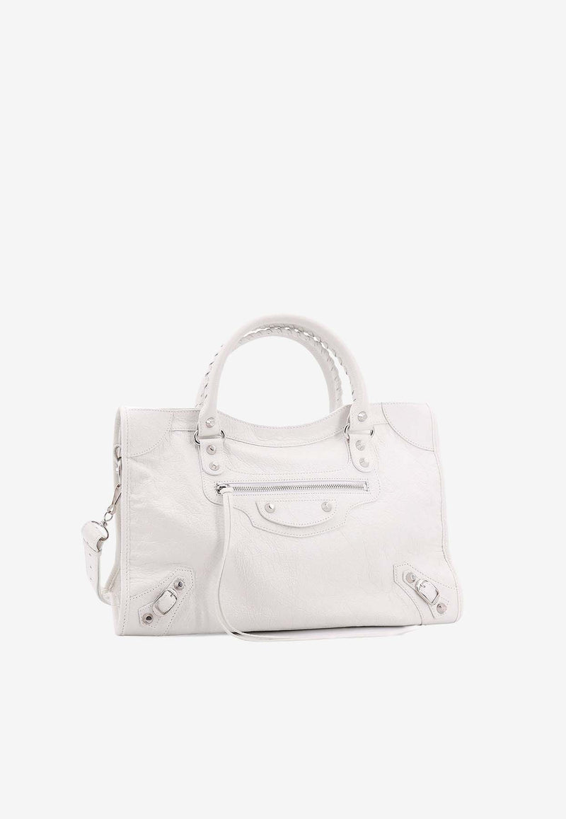 Balenciaga Medium Le City Leather Top Handle BagWhite 8230582AA9S_9104