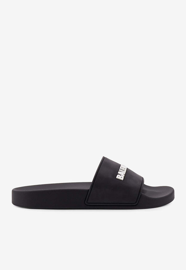 Balenciaga Logo Embossed Slides Black 565547W1S80_1006