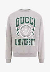 Gucci Logo University Printed Jersey Sweatshirt Gray 784413XJGU7_1230