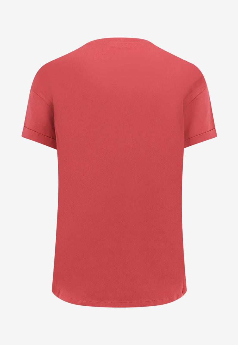 Brunello Cucinelli Monili Crewneck T-shirt Red M0T81HA850_C7901