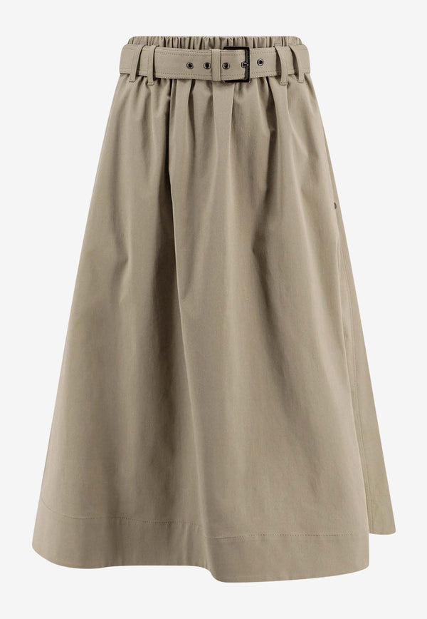 Brunello Cucinelli Belted Midi Skirt Green ML138G3753_C2874