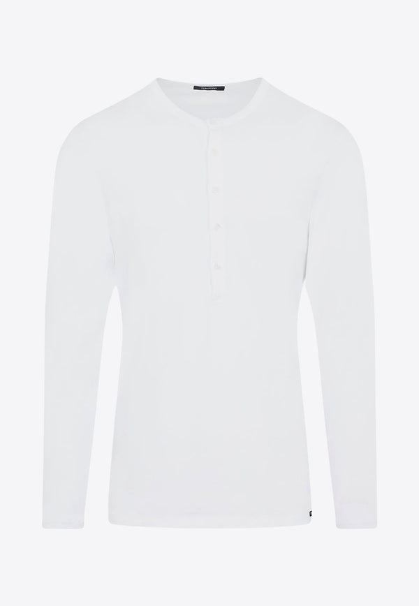 Long-Sleeved Henley T-shirt