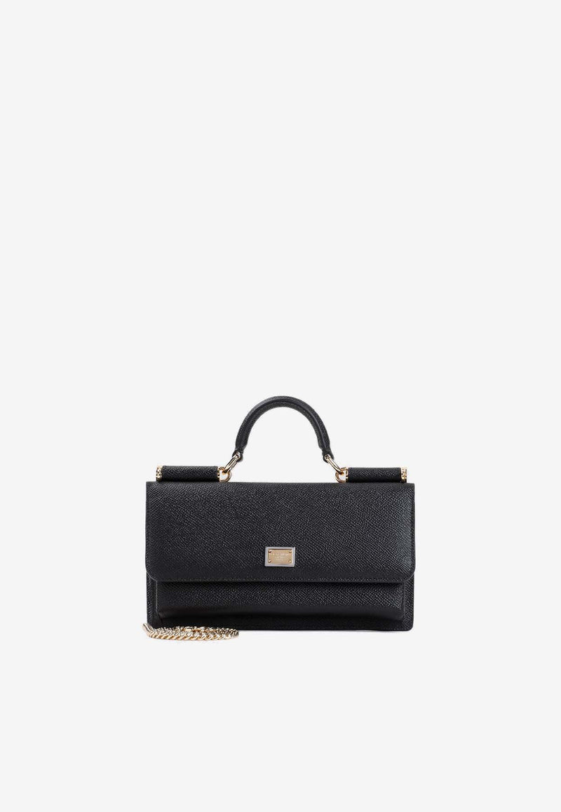 Mini Dauphine Leather Top Handle Bag