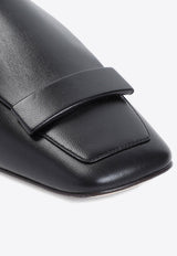 Square-Toe Leather Loafers