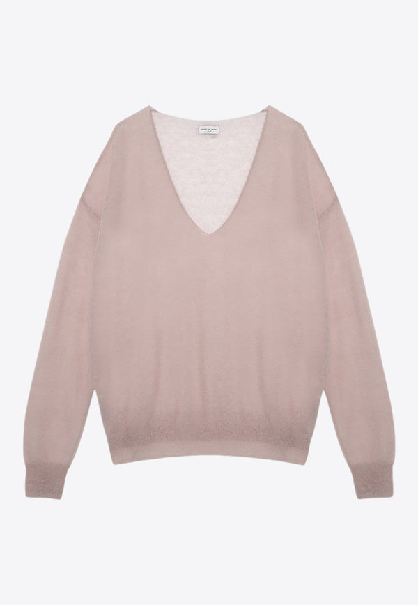 Dries Van Noten V-neck Wool-Blend Sweater Pink 0112119723/P_DRVNO-300