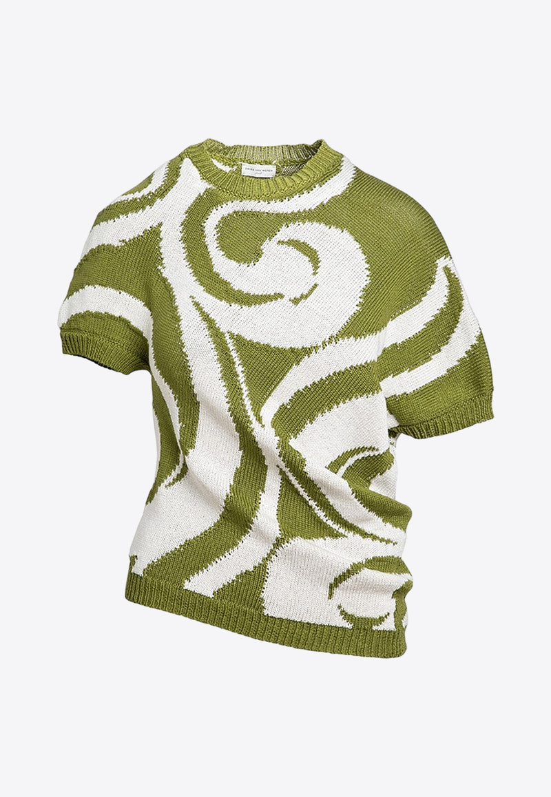 Dries Van Noten Asymmetric Knitted Top Green 0112458722/O_DRVNO-604