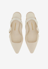 Salvatore Ferragamo Vania 55 Vara Bow Slingback Pumps White 01E904 VANIA 55 763426 MASCARPONE