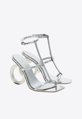 Salvatore Ferragamo Elina 105 Sandals in Patent Leather 01E988 ELINA X51 767757 ARGENTO Silver