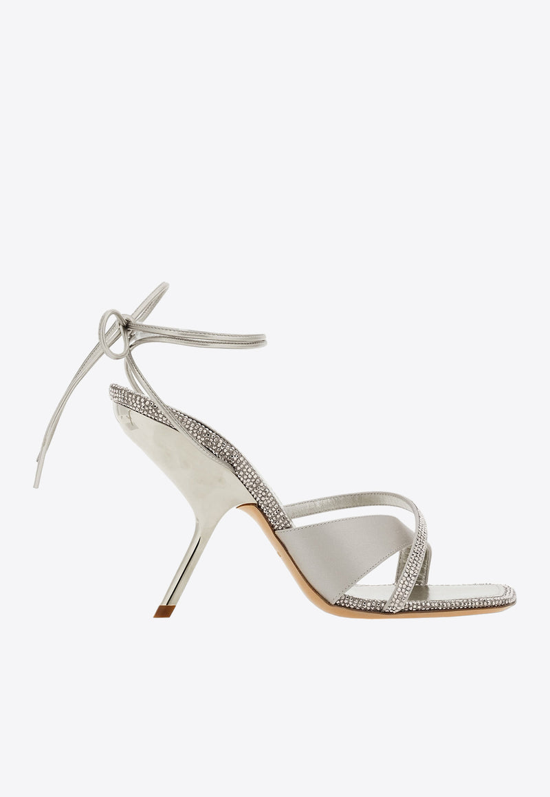 Salvatore Ferragamo Allegra 105 Crystal Embellished Sandals 01F592 ALLEGRA X5CR 764266 ARGENTO