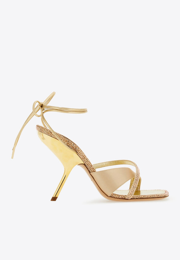 Salvatore Ferragamo Allegra 105 Crystal Embellished Sandals 01F592 ALLEGRA X5CR 764268 ORO/MAC