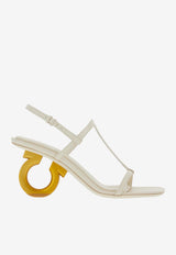 Salvatore Ferragamo Elina 70 Gancini-Heel Sandals White 01F616 ELINA 70 763350 MASCARPONE