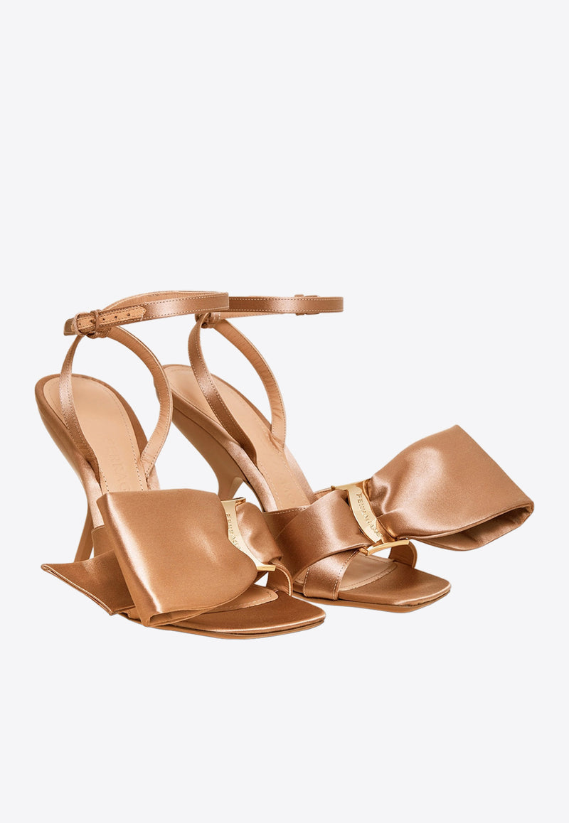 Salvatore Ferragamo Helena 105 Sandals With Asymmetric Bow 01F808 HELENA X5 T 763041 AMARETTI