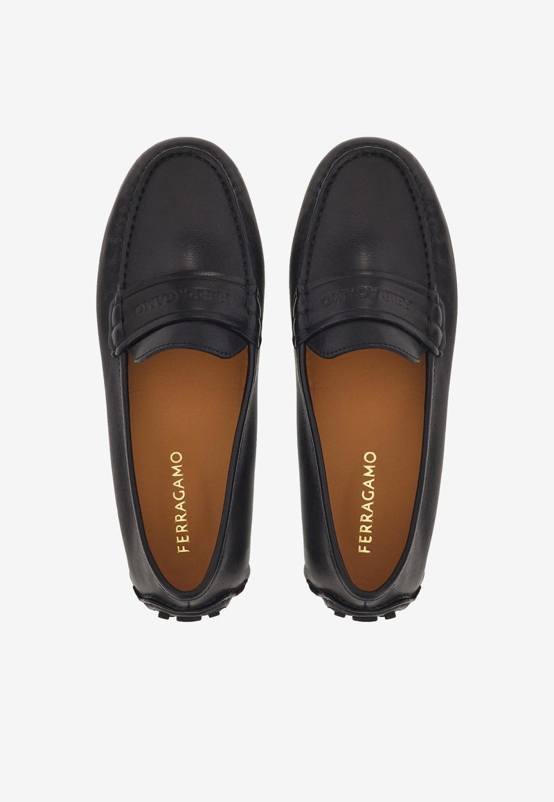 Salvatore Ferragamo Iside Driver Moccasins in Calfskin Black 01F867 ISIDE 764250 NERO