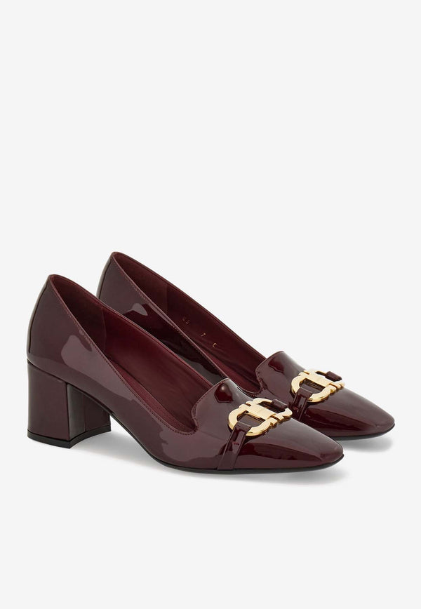 Salvatore Ferragamo Mirelle 60 Patent-Leather Pumps Bordeaux 01F929 MIRELLE 60 779610 BORGOGNA