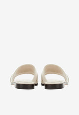 Salvatore Ferragamo Priscilla Gancini-Plaque Flat Sandals White 01G170 PRISCILLA 763943 MASCARPONE