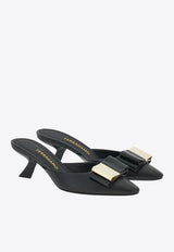 Salvatore Ferragamo Lycia 55 Double Bow Mules 01G292 LYCIA 763733 NERO