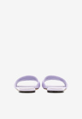 Salvatore Ferragamo Leah Gancini Flat Sandals in Calf Leather Lavender 01G997 LEAH 775068 NEW LAVANDER