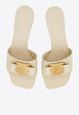 Salvatore Ferragamo Zelie 55 Vara Bow Slides 01H171 ZELIE 768715 MASCARPONE White