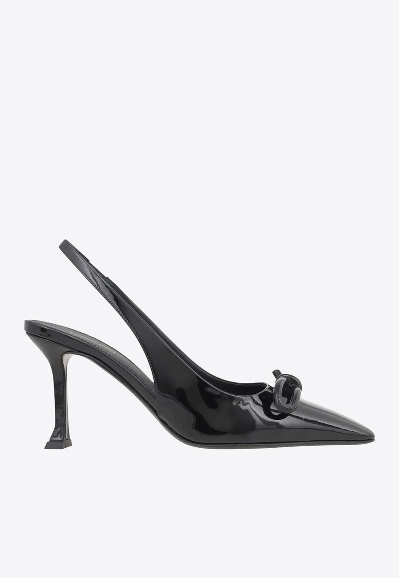 Salvatore Ferragamo Arlene 85 Slingback Pumps in Patent Leather 01H393 ARLENE 85 768986 NERO Black