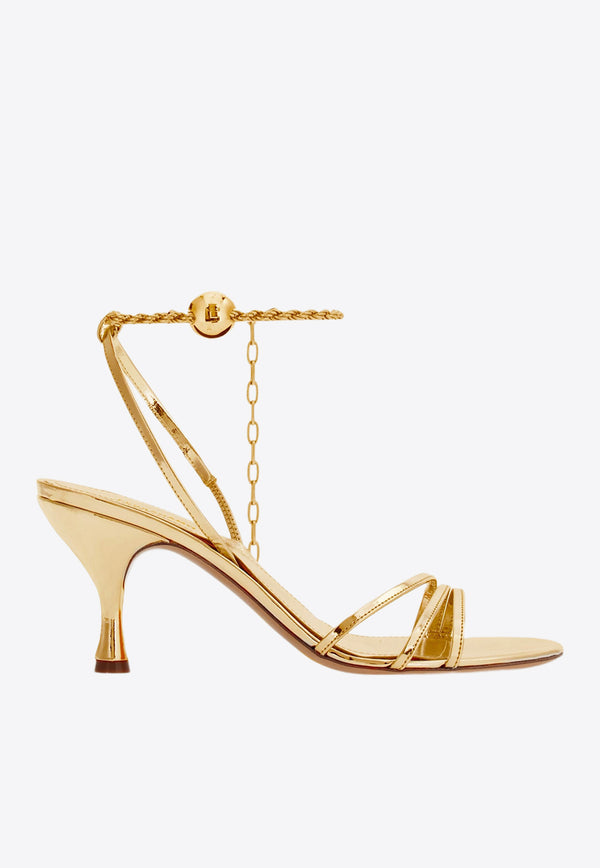 Salvatore Ferragamo Denise 70 Sandals in Patent Leather 01H441 DENISE 70 770563 GOLD LUX Gold