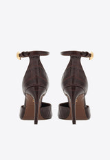 Salvatore Ferragamo Odette 95 Pumps in Croc-Embossed Leather 01H549 ODETTE 85 769283 COCOA BROWN Brown