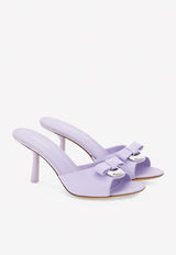 Salvatore Ferragamo Elida 70 Drop Bow Calf Leather Mules Lavender 01I336 ELIDA 70 G 774563 NEW LAVANDER