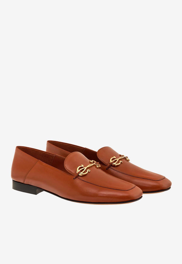 Salvatore Ferragamo Louis Gancini Calf Leather Loafers Cognac 01I501 LOUIS 776754 COGNAC