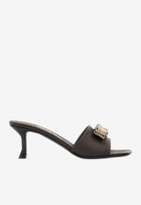 Salvatore Ferragamo Isaura 55 Vara Bow Raffia Mules Black 01I617 ISAURA 55 WR 774118 NERO