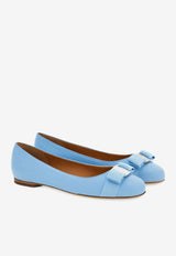 Salvatore Ferragamo Varina Nappa Leather Ballet Flats Sky Blue 01I744 VARINA SOFT 775747 SKY BLUE