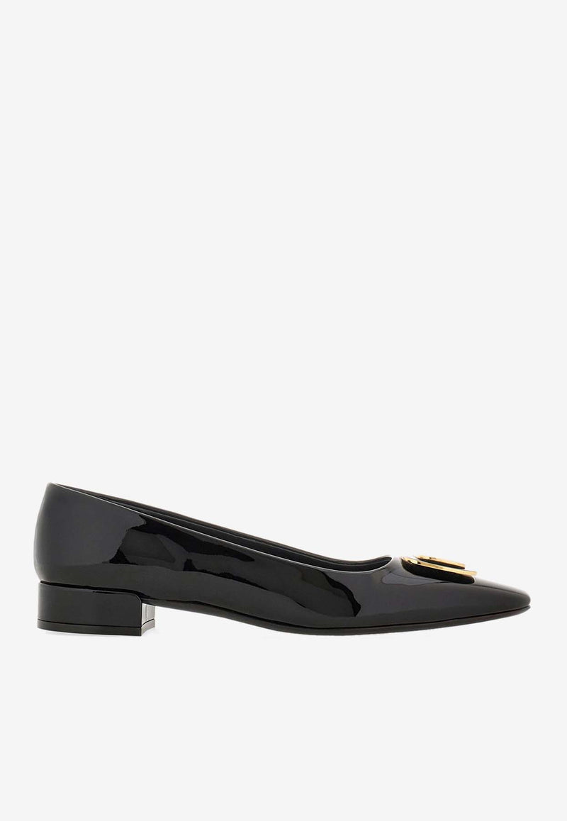 Salvatore Ferragamo Venera 20 Vara Plate Pumps in Patent Leather Black 01I792 VENERA 775259 NERO