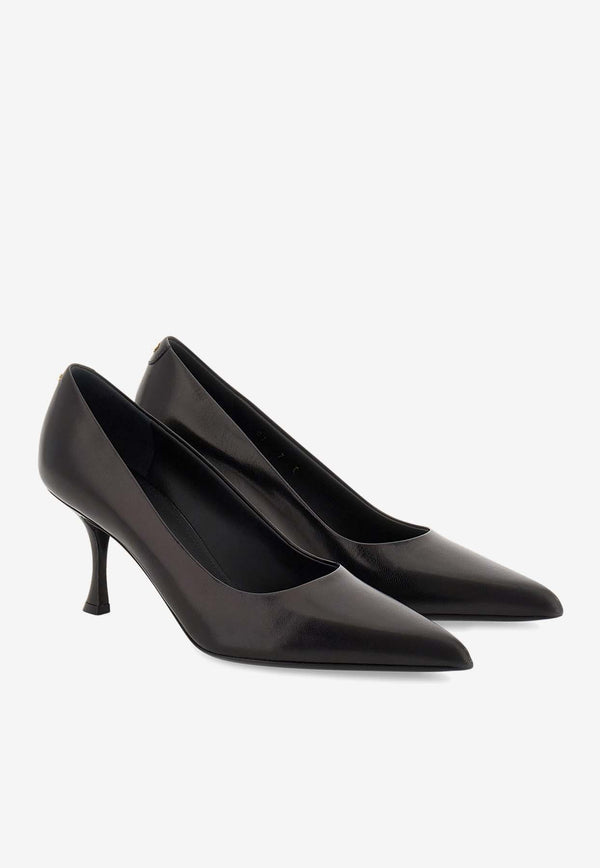 Salvatore Ferragamo Elydea 70 Pointed Leather Pumps Black 01J047 ELYDEA 70 776893 NERO