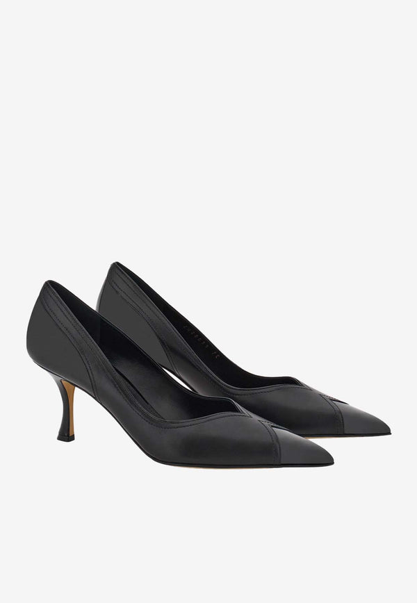 Salvatore Ferragamo Eugene 70 Leather Pumps Black 01J436 EUGENE 70 779807 NERO