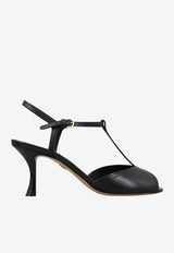 Salvatore Ferragamo Ely 70 Leather Sandals Black 01J585 ELY 70 779828 NERO