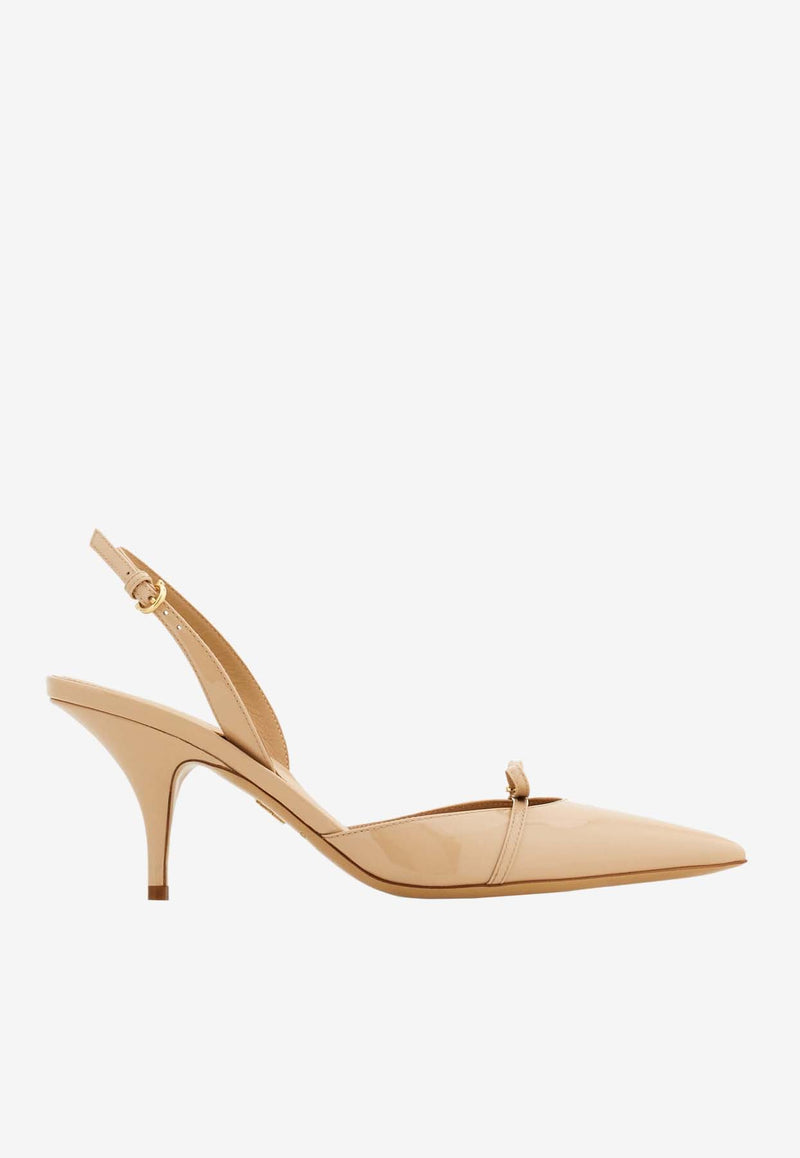 Salvatore Ferragamo Gylla 70 Mini-Bow Slingback Pumps Beige 01J694 GYLLA 70 781106 NUDE