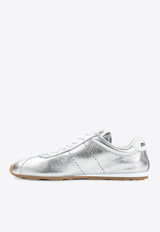 Metallic Leather Low-Top Sneakers