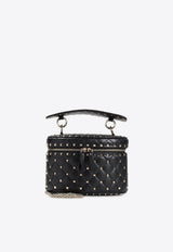 Rockstud Leather Top Handle Bag