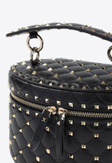 Rockstud Leather Top Handle Bag