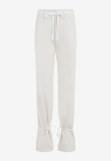 String-Belt Straight-Leg Pants