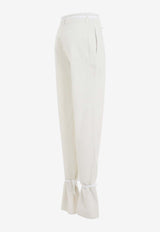 String-Belt Straight-Leg Pants