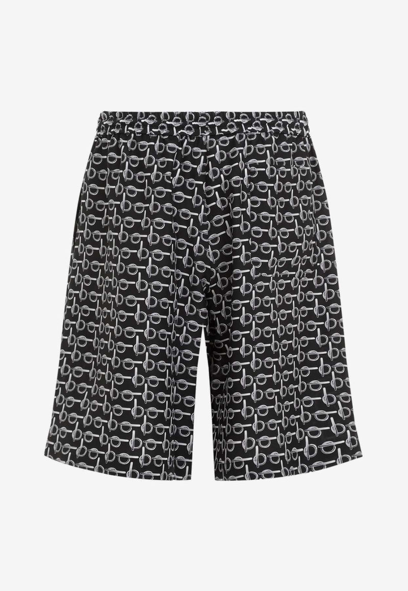 B Logo Silk Shorts