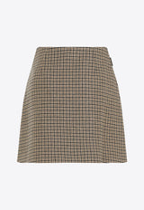 Checked Wool Mini Skirt