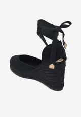 Castañer Carina 90 Canvas Wedge Espadrilles Black 020967CO/Q_CASTA-100