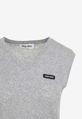 Logo V-neck Top