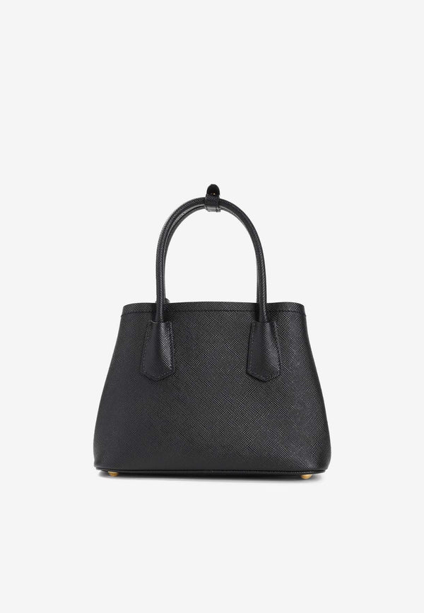 Mini Double Top Handle Bag in Saffiano Leather