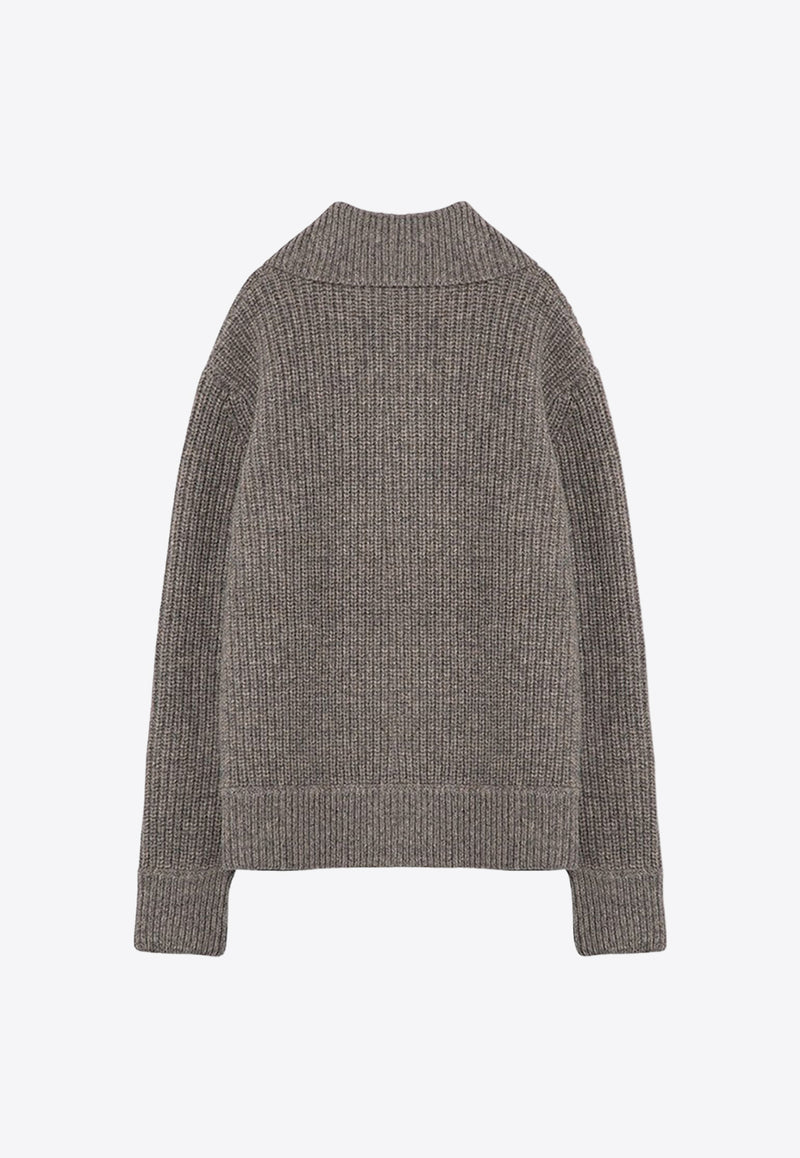 Dries Van Noten Buttoned Wool Sweater Gray 0212559705/P_DRVNO-813