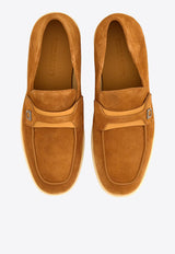 Salvatore Ferragamo Drame Suede Loafers 021599 DRAME 768474 LIGHT CAMEL Camel